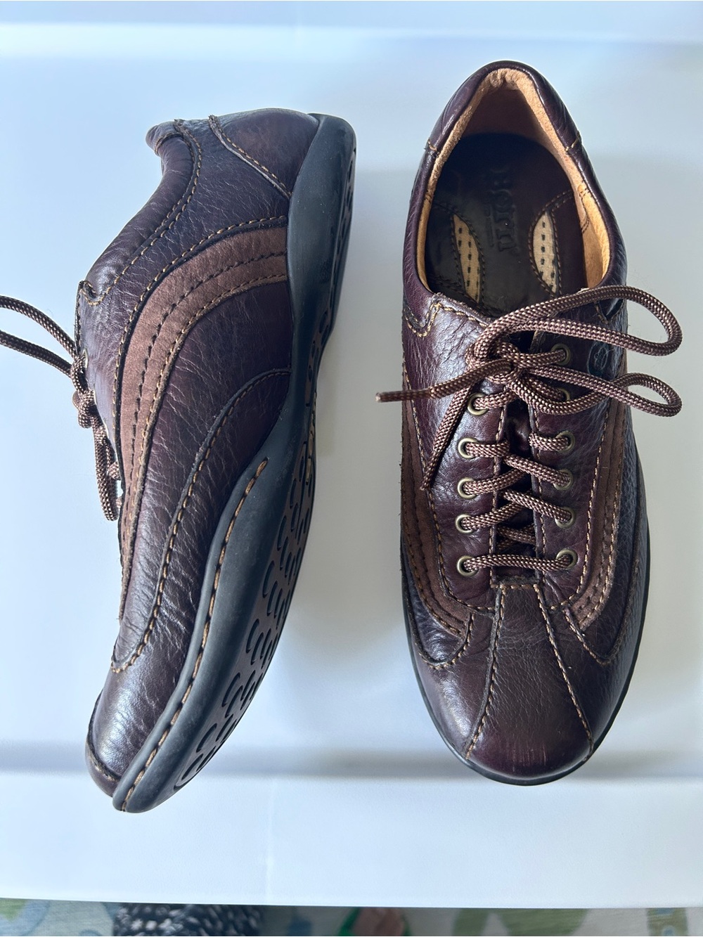 Born Brown Leather Lace Up Walking Shoes Suede Oxfords 8 / 39 Palmera Gorpcore